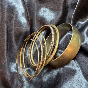 Elegant Brass & Copper Bangle Set
